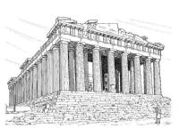 A coloring page of wonders of the world
